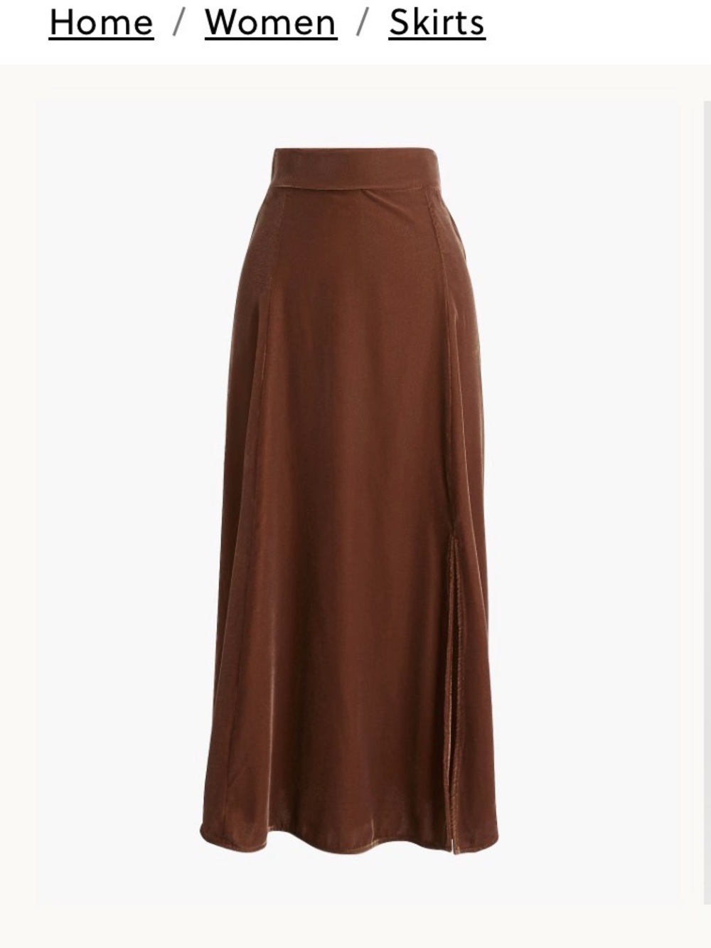 J. Crew Factory Chocolate Brown Velvet Midi Skirt